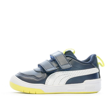 Baskets Marine/Jaune Garçon Puma Multiflex