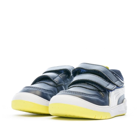 Baskets Marine/Jaune Garçon Puma Multiflex