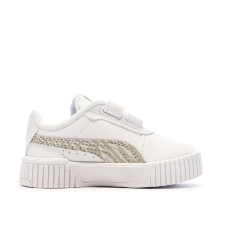 Baskets Blanches/Beiges Fille Puma Carina 2.0