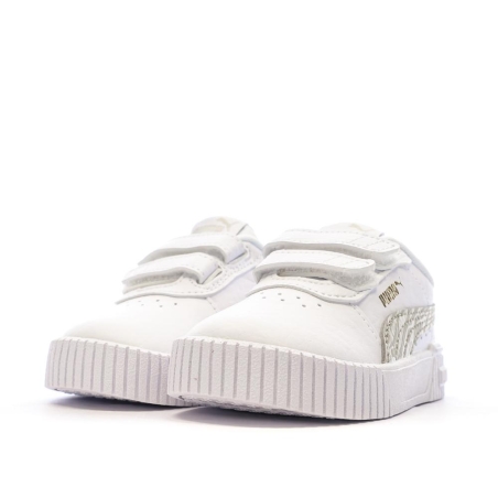 Baskets Blanches/Beiges Fille Puma Carina 2.0