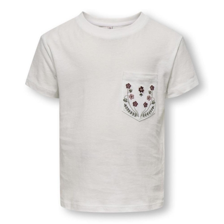 T-Shirt Blanc Fille Kids Only Kmgpolli