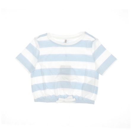 T-shirt Blanc/Bleu Fille Kids Only Knot Stripe