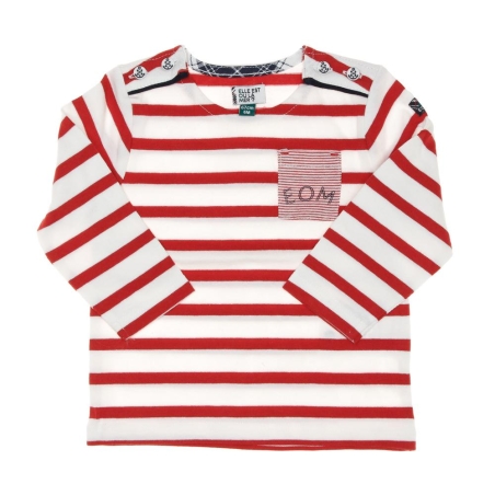 T-Shirt Blanc/Rouge Garçon EOMCorail