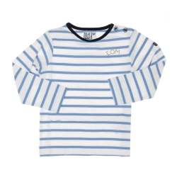 T-shirt à Rayures Beige/Bleu Garçon EOM Eloris