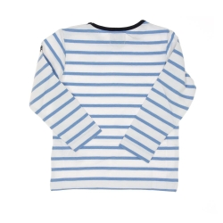 T-shirt à Rayures Beige/Bleu Garçon EOM Eloris