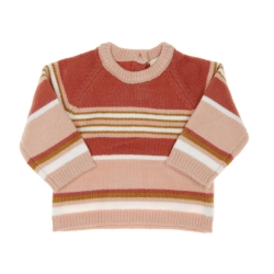 Pull Rose à rayures Fille EOM Koray