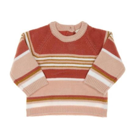 Pull Rose à rayures Fille EOM Koray