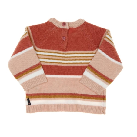 Pull Rose à rayures Fille EOM Koray
