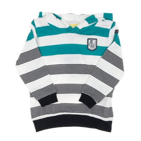 Sweat Zippé Vert/Blanc Rayure Garçon EOM Epouli