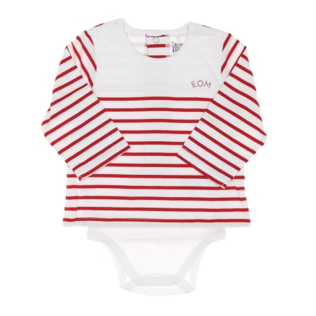 Body t-shirt Rouge/Blanc Garçon EOM Vabody