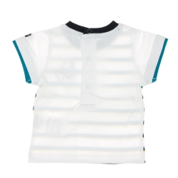 T-shirt Blanc à Rayures Garçon EOM Ezafio