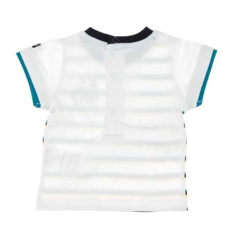 T-shirt Blanc à Rayures Garçon EOM Ezafio