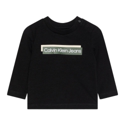 T-shirt Manches Longues Noir Garçon Calvin Klein Jeans Hero