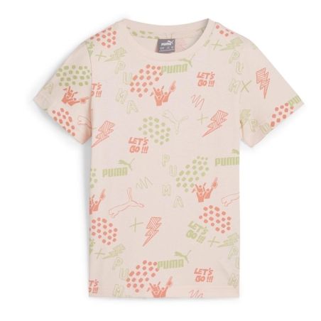 T-Shirt Rose Fille Puma Aop