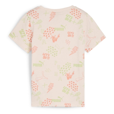 T-Shirt Rose Fille Puma Aop