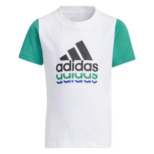 T-shirt Blanc Garçon Adidas Lb Bos