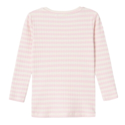 T-Shirt Manches Longues Rose/Blanc Fille Name it Fsuraja