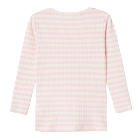 T-Shirt Manches Longues Rose/Blanc Fille Name it Fsuraja