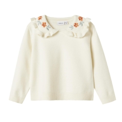 Pull Blanc à Broderies Fille Name it Nelinda