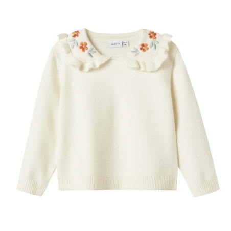 Pull Blanc à Broderies Fille Name it Nelinda