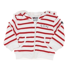 Sweat Zippé Rouge/Blanc Rayure Garçon EOM Bananova