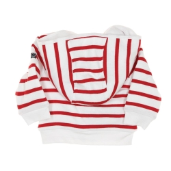 Sweat Zippé Rouge/Blanc Rayure Garçon EOM Bananova