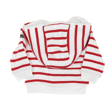 Sweat Zippé Rouge/Blanc Rayure Garçon EOM Bananova