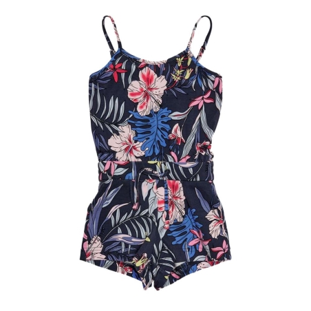 Combishort Bleu à fleurs Fille Kids ONLY Strap Jungle