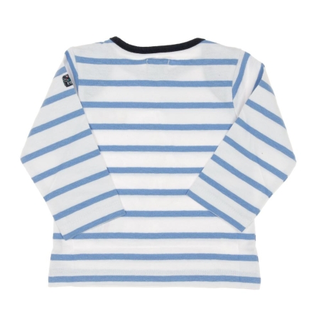 T-Shirt Blanc/Bleu Garçon EOM Eloris Raye