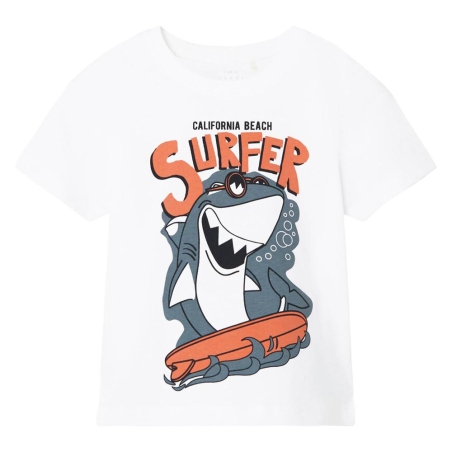 T-shirt Blanc/Orange Garçon Name it Vagno