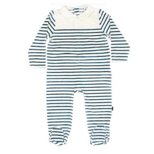Pyjamas Rayures Blanc/Bleu Garçon Elle est ou la mer Jama