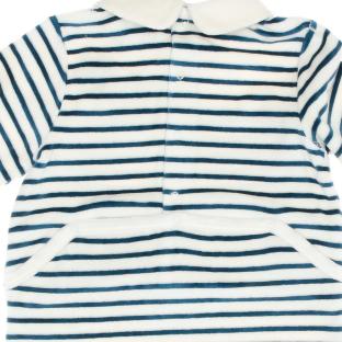 Pyjamas Rayures Blanc/Bleu Garçon Elle est ou la mer Jama