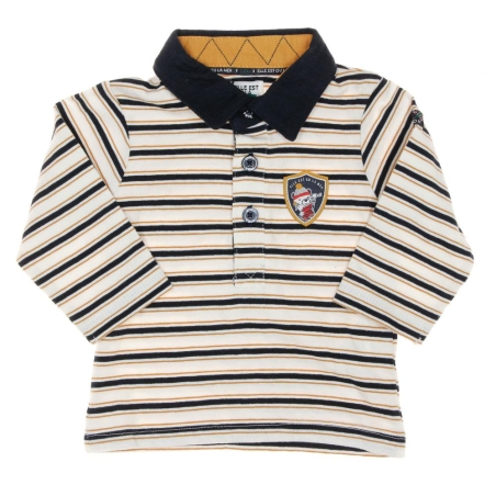 Polo Marine/Beige Garçon EOM Naimo