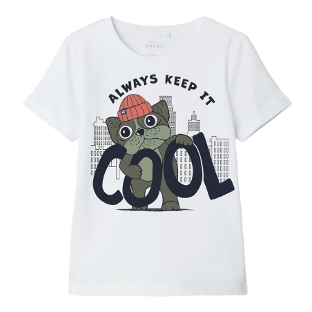 T-shirt Blanc Garçon Name it Vux