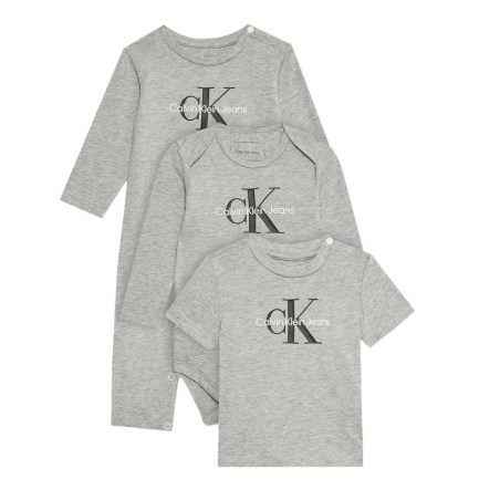 Ensemble Gris Bébe Gris Garçon Calvin Klein Jeans Monologo