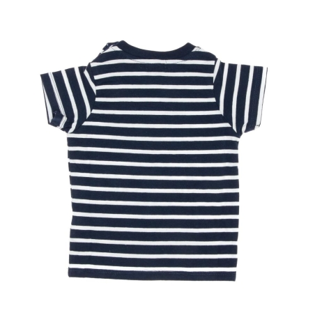 T-shirt Blanc/Marine Garçon Little Marcel LMEV0020