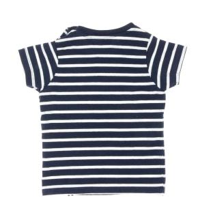 T-shirt Blanc/Marine Garçon Little Marcel LMEV0020