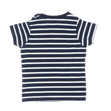 T-shirt Blanc/Marine Garçon Little Marcel LMEV0020