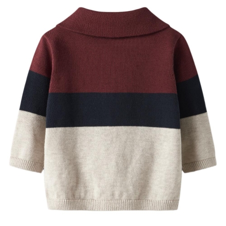 Pull Beige/Marine/Bordeaux Garçon Name it Knit