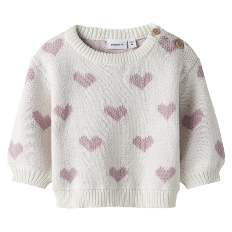 Pull Blanc/Rose Fille Name it Foana