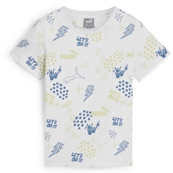 T-Shirt Blanc/Bleu Garçon Puma Aop