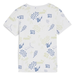 T-Shirt Blanc/Bleu Garçon Puma Aop