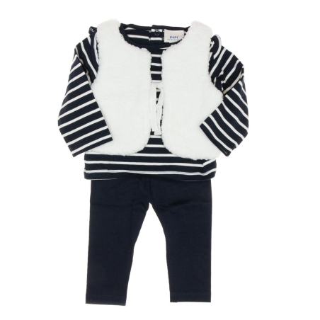 Ensemble Marine/Blanc Bébé Fille EOM Fula