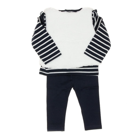 Ensemble Marine/Blanc Bébé Fille EOM Fula