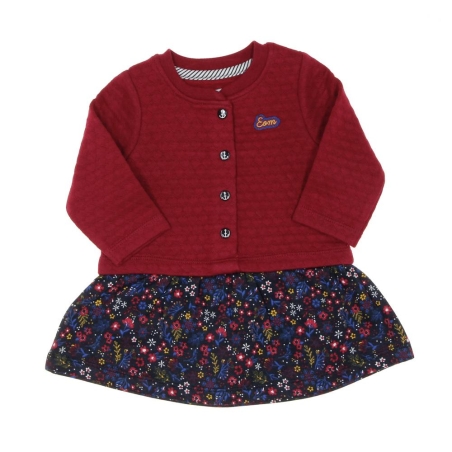 Robe Marine/Fuchsia à fleurs Fille EOM Emini