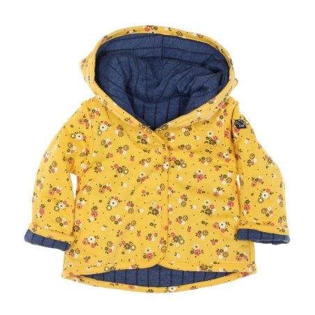 Veste réversible Bleu/Jaune à fleurs Fille EOM Ezeima