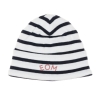 Bonnet à Rayure Blanc/Marine Garçon Bébé Elle est ou la mer Mousqua