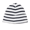 Bonnet à Rayure Blanc/Marine Garçon Bébé Elle est ou la mer Mousqua