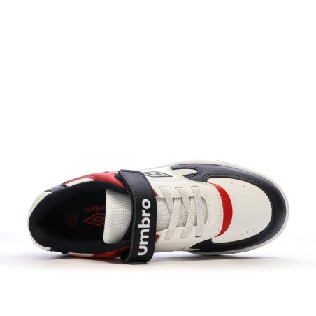Baskets Blanches/Rouges/Marine Garçon Umbro Travys