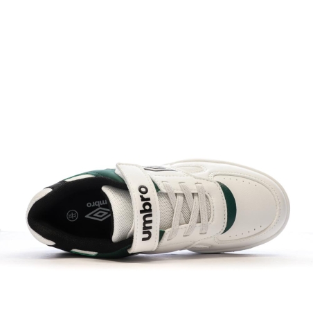 Baskets Blanches/Noires/Vert Garçon Umbro Travys
